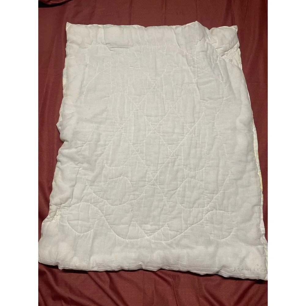 Vintage 1979 Hanna-Barbera Yogi Bear Pebbles Baby Quilt Blanket Yellow Pastel